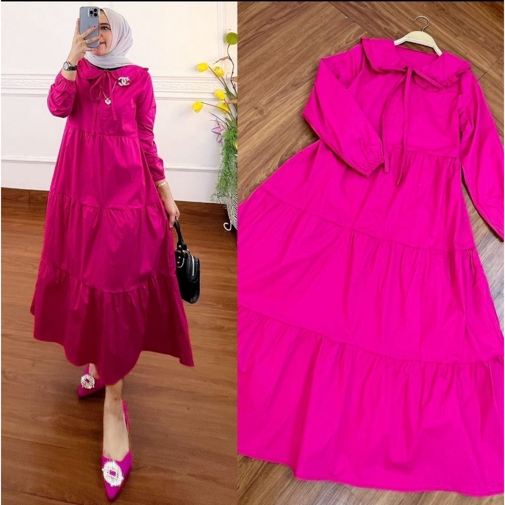 OCTA MIDI DRESS / MID DRESS RAYON POLOS MODEL REMPEL POLOS / MIDI DRESS REMPEL / MIDI DRESS JUMBO / 