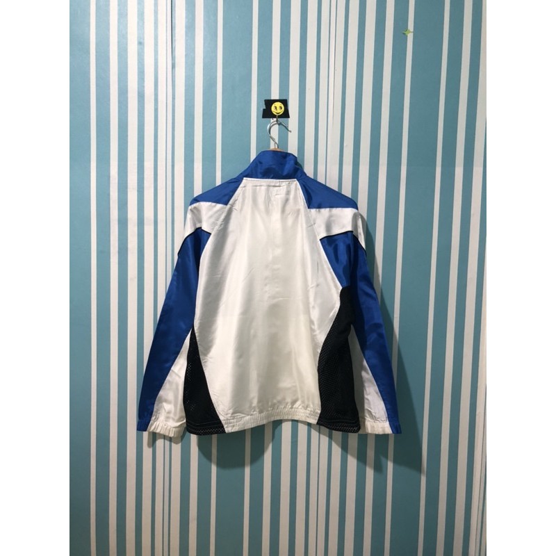 Asics  Jacket Tracktop jaket olahraga jaket sepeda jaket running jaket thrift preloved second Putih