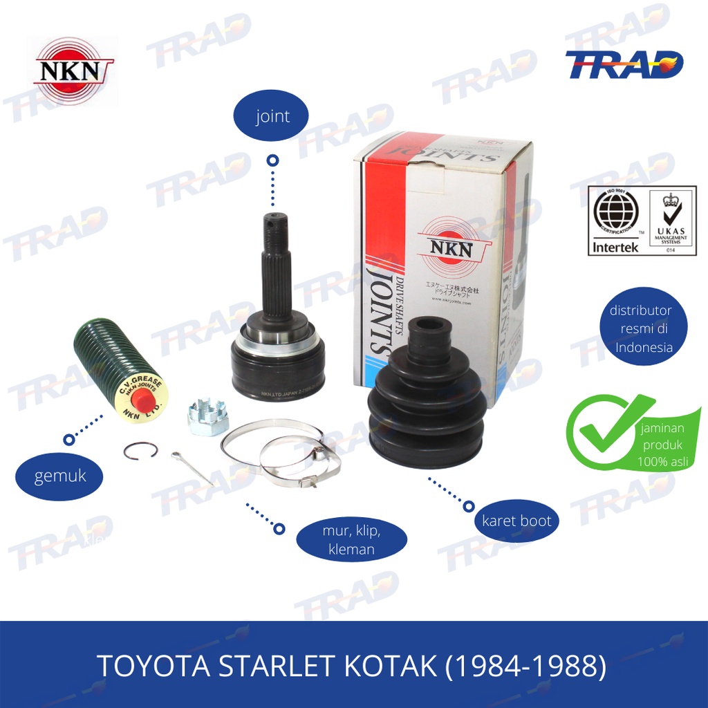 CV Joint AS Roda Luar Kanan NKN Toyota Starlet Kotak
