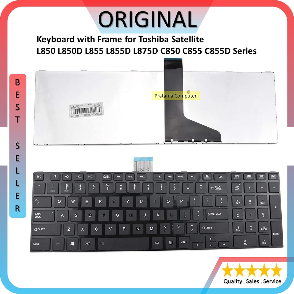 Keyboard Toshiba Satellite L850 L850D L855 L855D L875D C850 C855 C855D Series (Frame)