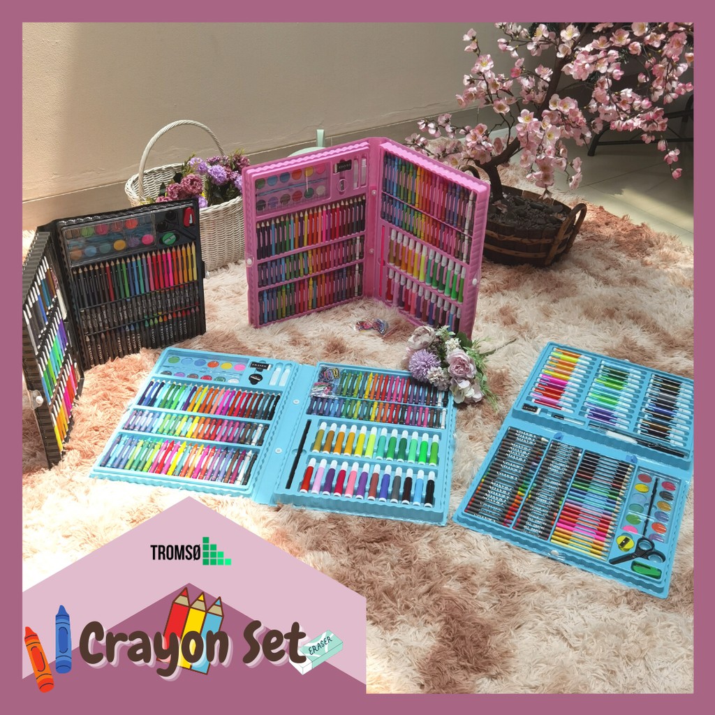 Alat Gambar &amp; Lukis / Crayon, Spidol, Pensil Warna, Cat Set (Pilihan: 150 in 1 / 208 in 1) Lengkap