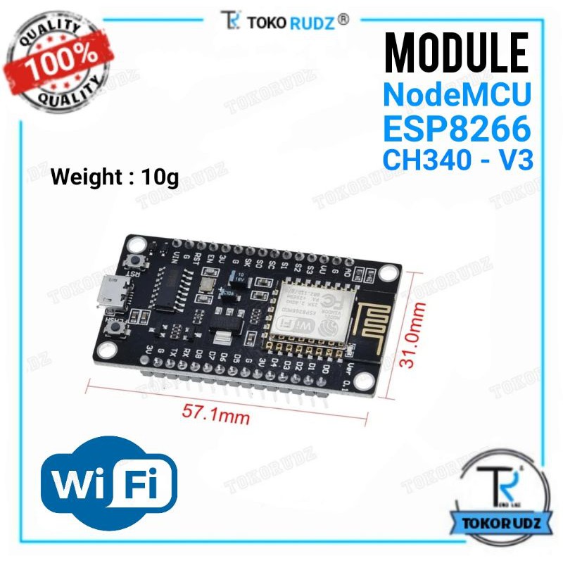 NodeMCU LUA Modul Sinyal WiFi V3 4mb 32mbits CH340 ESP8266 ESP12 Board Wireless Module IOT