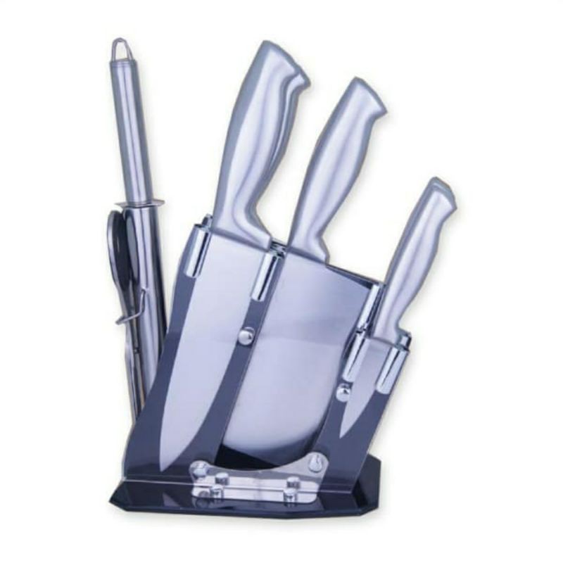 Cooking Color Set 7 Pcs Pisau Dapur & Pengasah Pisau
