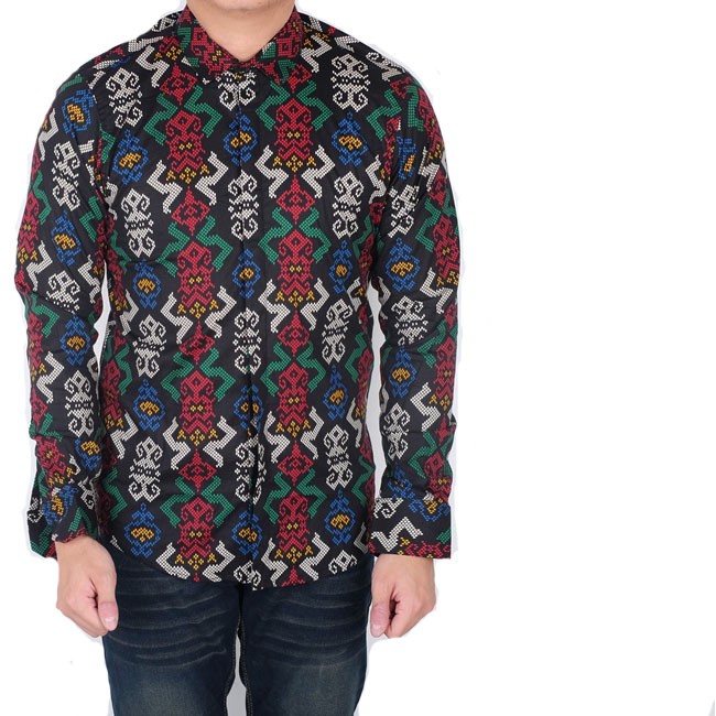 Kemeja batik songket pria lengan panjang / baju cowok batik songket panjang slimfit/ kemeja batik
