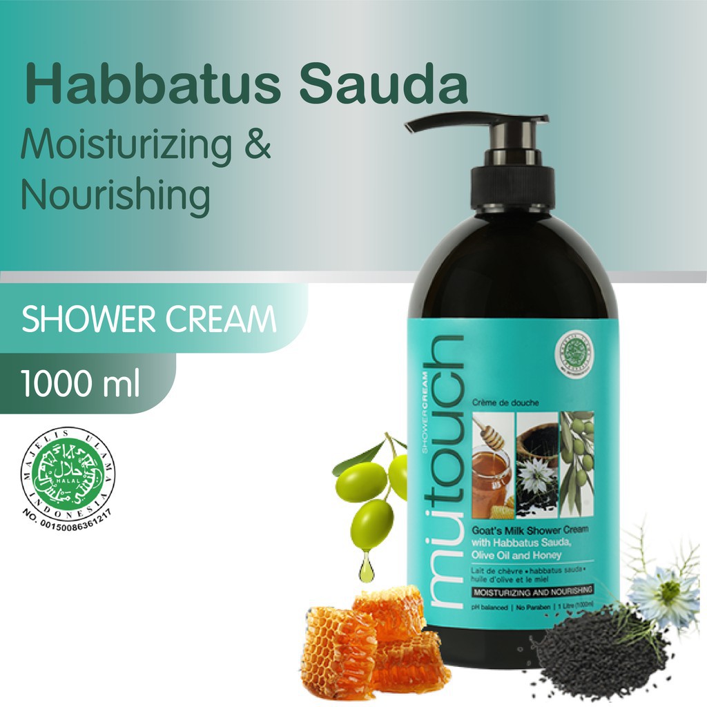 Mu Touch Shower Cream Habbatussauda 1000ml