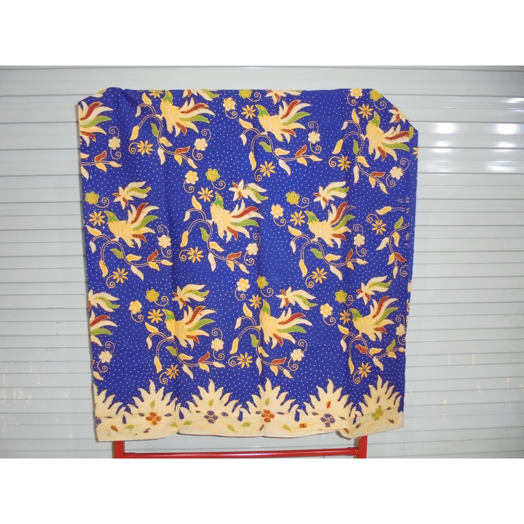 kain batik tulis madura biru kuning