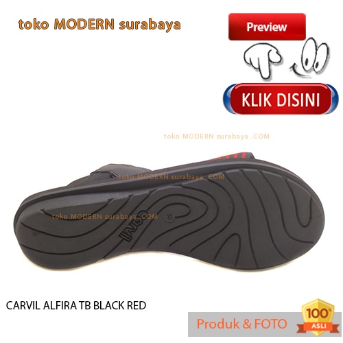 Sandal wanita sandal gunung flip flop CARVIL ALFIRA TB BLACK RED