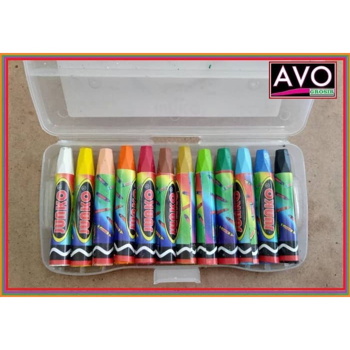 

Unik Crayon Junko 101 oil based 12 warna good quality drawing colour Berkualitas