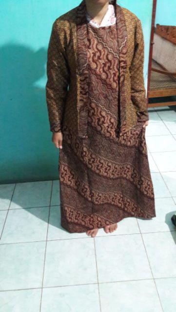 Couple Gamis Bolero Genes 2in1 Lepasan Batik Long Dress Pesta Muslim