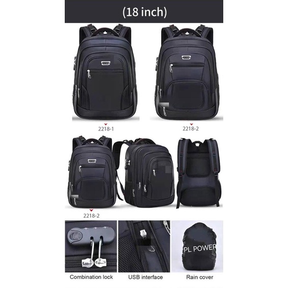 Tas Pria Ransel Laptop PoLo Power Original Import Dual USB Portable Tas Laptop Pria Polo Original