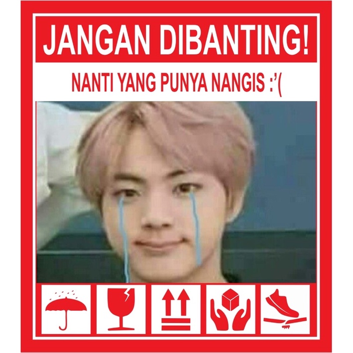 STIKER FRAGILE KPOP LUCU KOREA STIKER JANGAN DIBANTING-R