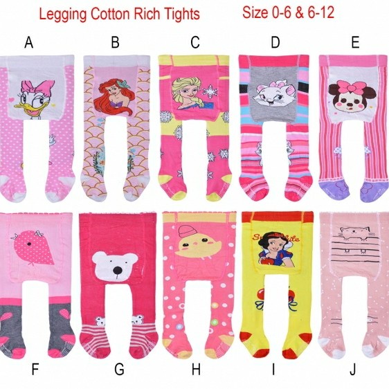 Legging Cotton Rich Tights / Legging Bayi / Celana Bayi Motif Isi 4 (Tersedia varian Motif &amp; Ukuran)