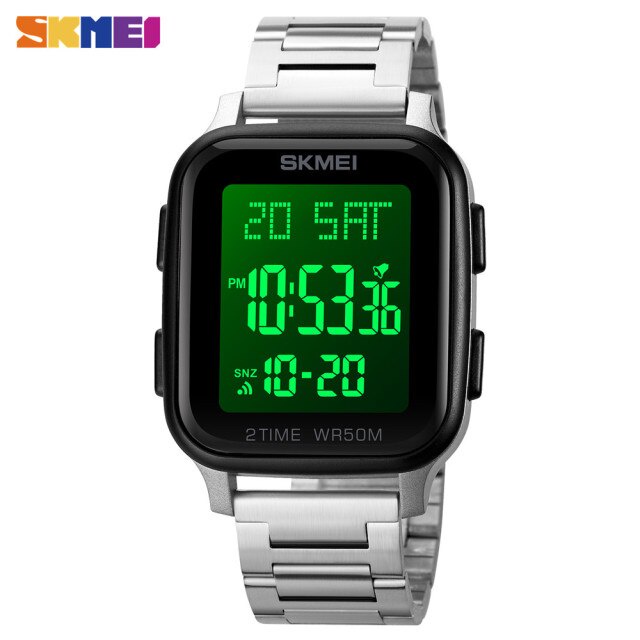 Jam Tangan Pria SKMEI Digital 1859 Men Stainless SteelJam Tangan LED SKMEI