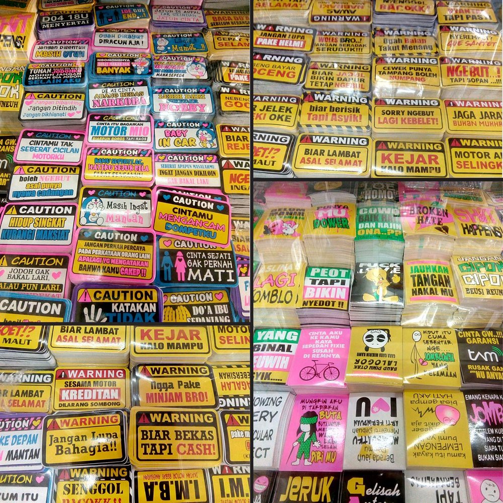 Stiker Tulisan Kata Lucu Isi 100 Pcs Sticker Motor Murah Shopee