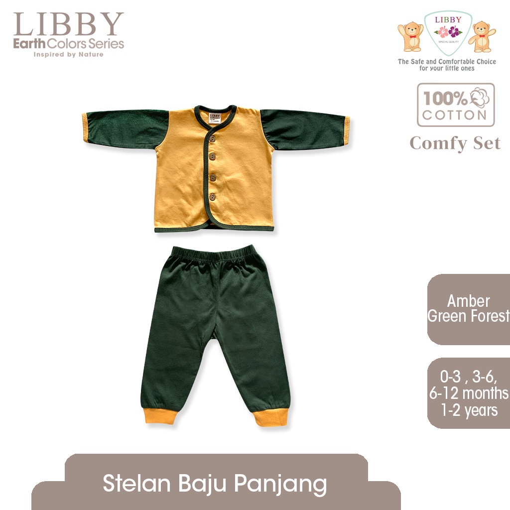 Libby Earth Comfy Set Combination Setelan Panjang Bayi 0- 2 Tahun