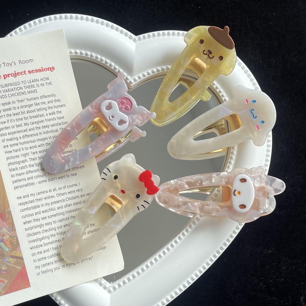 Agustina Wanita Jepit Elegan Manis Asam Asetat Kucing Kulomi Kartun Temperamen Duckbill Klip