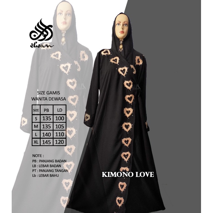 ABAYA KIMONO BORDIR LOVE