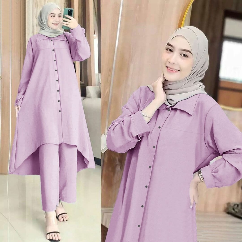 KAILEE SET TUNIK BUSUI vV / One set polos Kailee | Daily set | setelan wanita terbaru | setelan polos