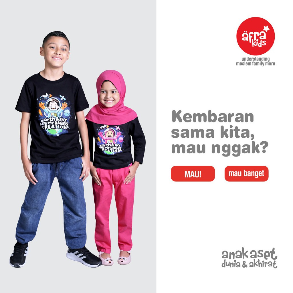 Kaos Afrakids AF237 &quot;Earth &amp; Sky Are My Rabb’s Creation&quot; Lengan Pendek