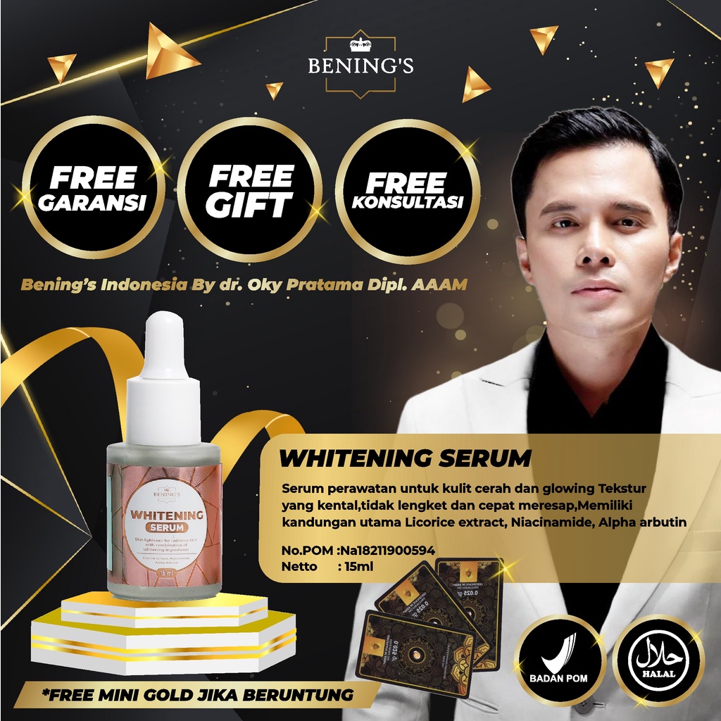 BENING'S SERUM WHITENING | MENCERAHKAN &amp; MENGGLOWINGKAN | BPOM &amp; HALAL