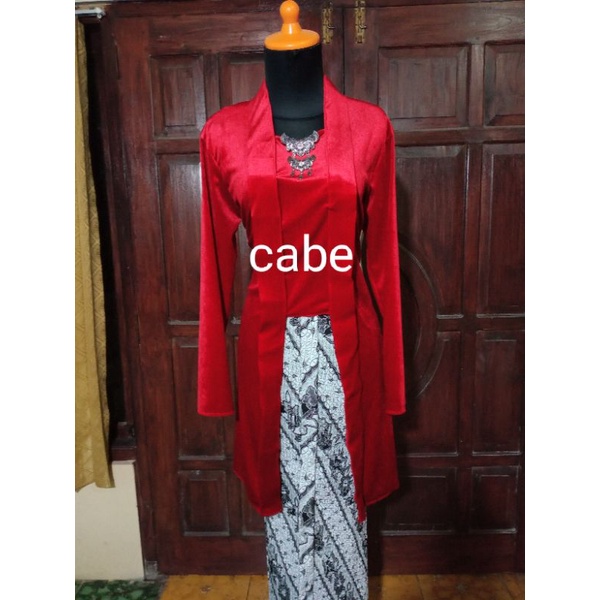 ORIGINAL!! Kebaya panjang selutut corneli (PO)-Merah