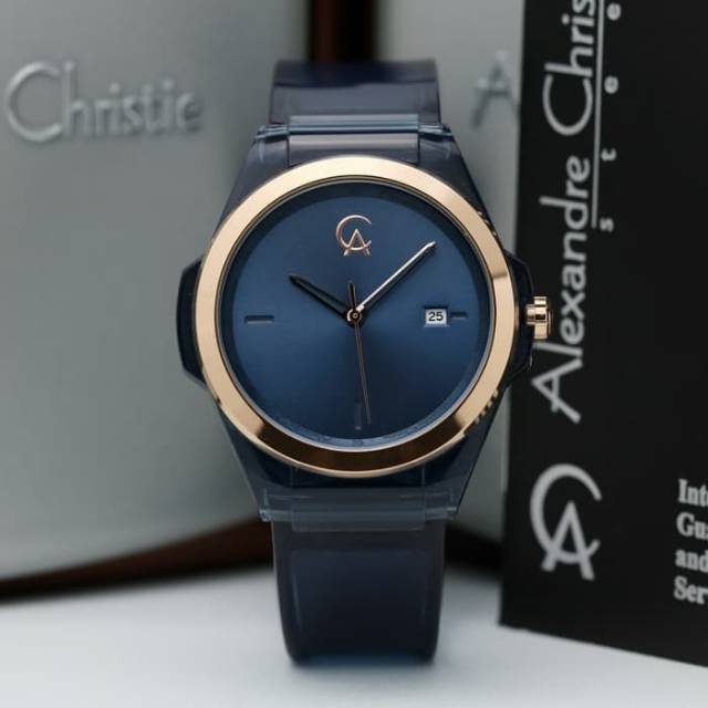 JAM TANGAN WANITA ALEXANDRE CHRISTIE RUBBER ORI