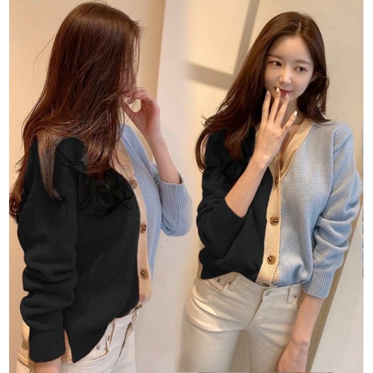 zelline official cardigan rajut combi nora fit xl