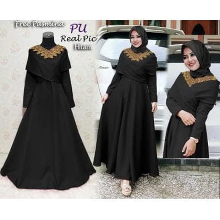 Gaun / dress wanita / cewe BAJU DANISA SYARI (PU) MAXI  MUSLIM GAMIS WANITA MODIS KEKINIAN -
