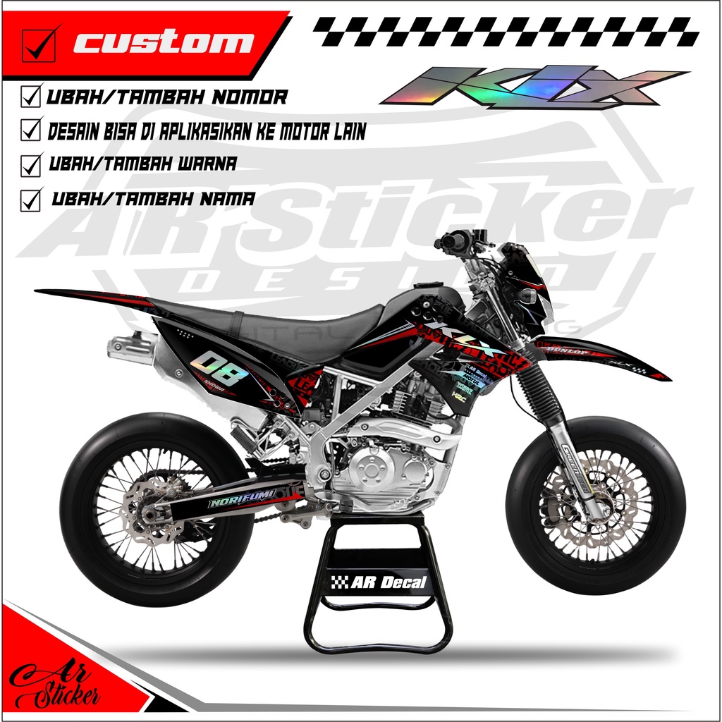 Decal Hologram Chrome Pelangi KLX Lama, KLX Old - Dekal stiker Full Body KLX L / KLX S 006