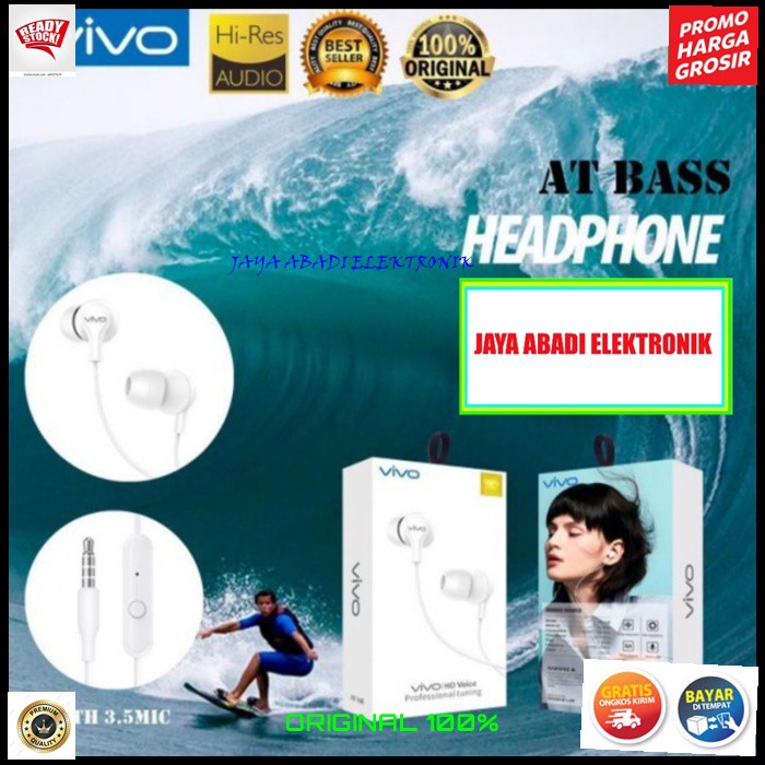 J376 HEADSET VIVO 3.5 MM DOBEL BASS HANDSFREE DOUBLE BAS EARPOD SUPER HF EARPHONE SUPER PREMIUM MIC KABEL MUSIK CALL NELPON HP AUDIO SOUND SUARA VOKAL KARAOKE ORIGINAL HIFI MUSIC BISA PAKE KE SEGALA GADGET PC ATAU LAPTOP SUARA JERNIH DAN BASSNYA TIDAK