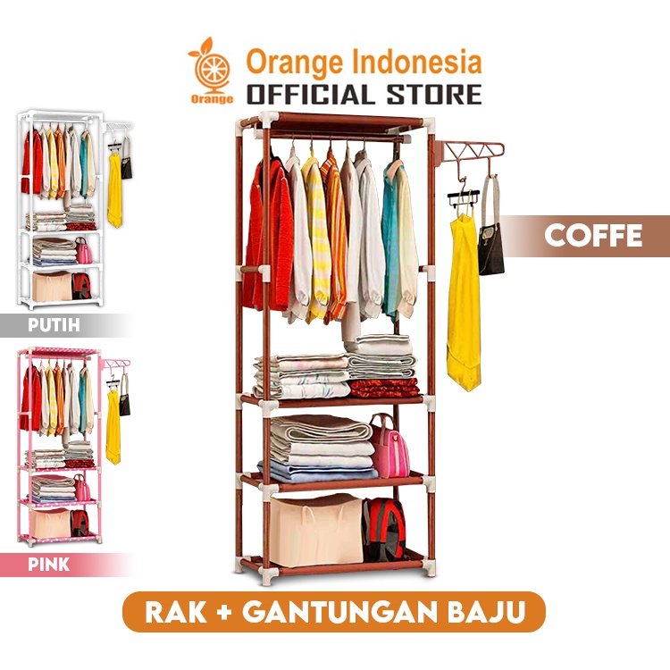 Stand Hanger gantungan Baju Stand hanger besi Triangle dan Kotak Rak Baju Serbaguna Minimalis Rack Storage Box Stand hanger kerucut WHFURNITURE