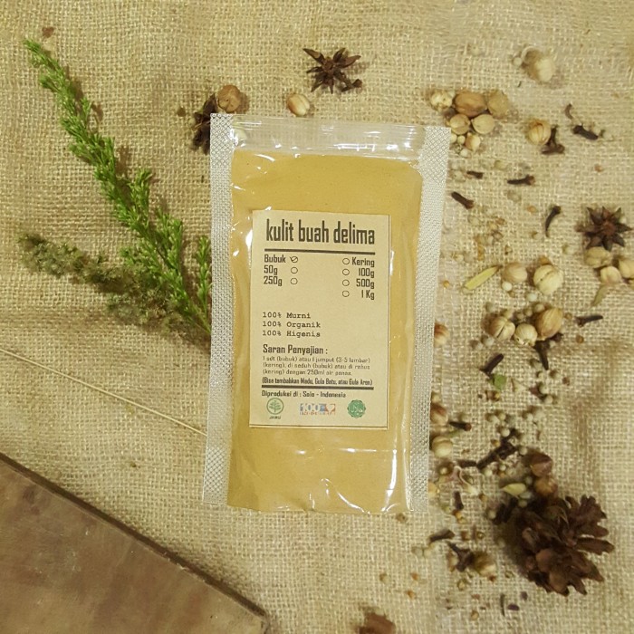 

KULIT BUAH DELIMA BUBUK 100 GR / Punica Granatum / MURNI