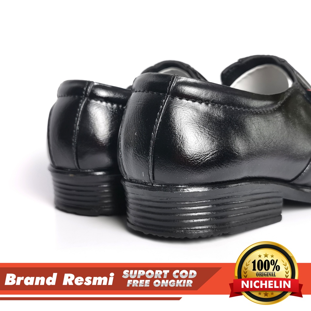 SEPATU PANTOFEL PRIA KERJA KULIT / SEPATU KANTOR PRIA HITAM NICHELIN ORIGINAL