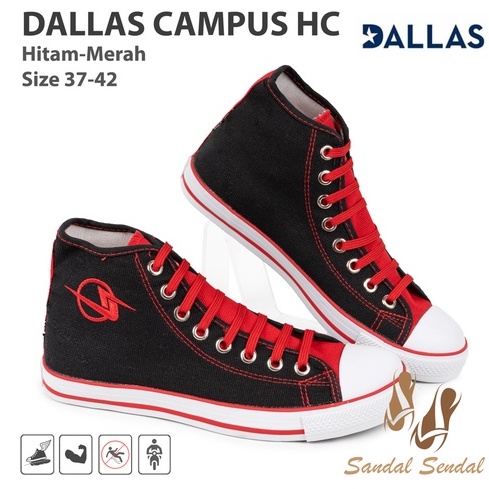 SEPATU DALLAS CAMPUS HIGH CUT (HC) BLACK RED