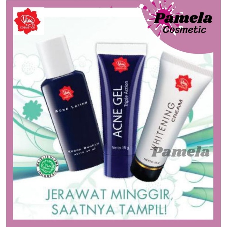 ❤ PAMELA ❤Viva Acne Gel Triple Action 15g | Viva Acne Lotion 30 ml | Viva Whitening Cream 15g