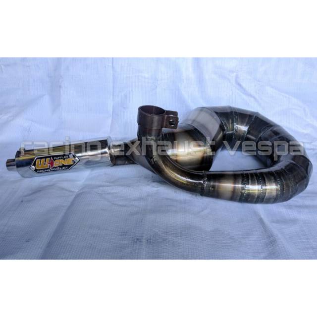 knalpot racing vespa kanan pendek w one