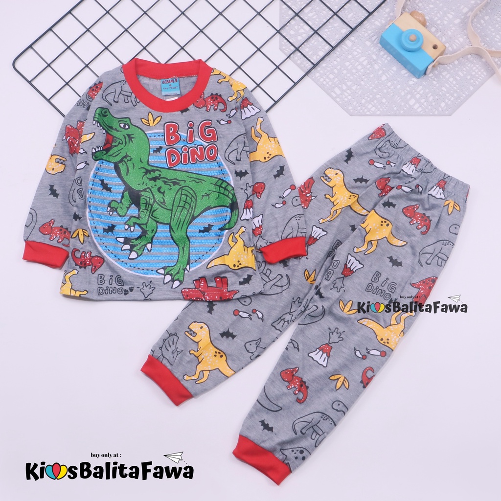 Setelan Marvell uk 3-8 Tahun / Atasan Cowok Baju Tidur Piyama Kaos Set Kaos Anak Celana Panjang Baju Laki