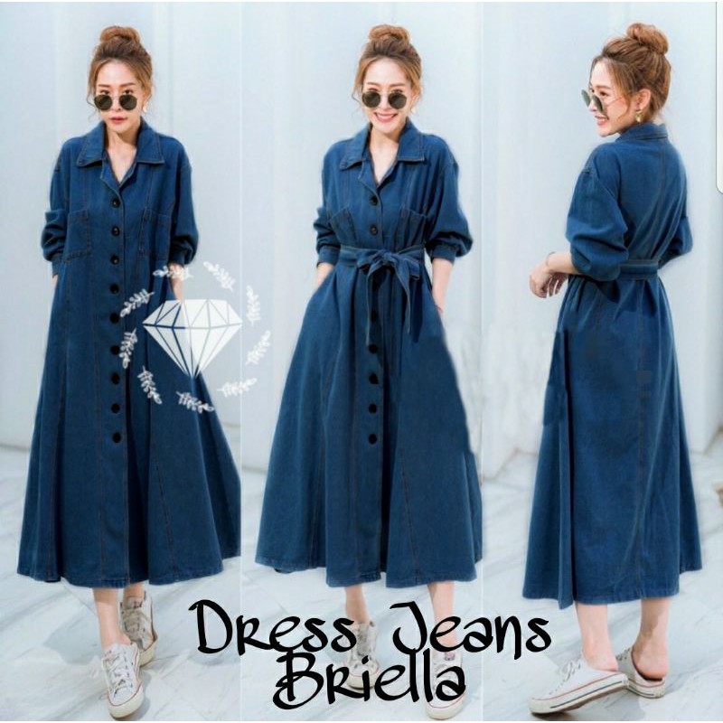 PCS DRESS BRIELLA JEANS BUSUI 2 UKURAN L XL FASHION PAKAIAN WANITA MR ADA VIDEO REVIEW PRODUK