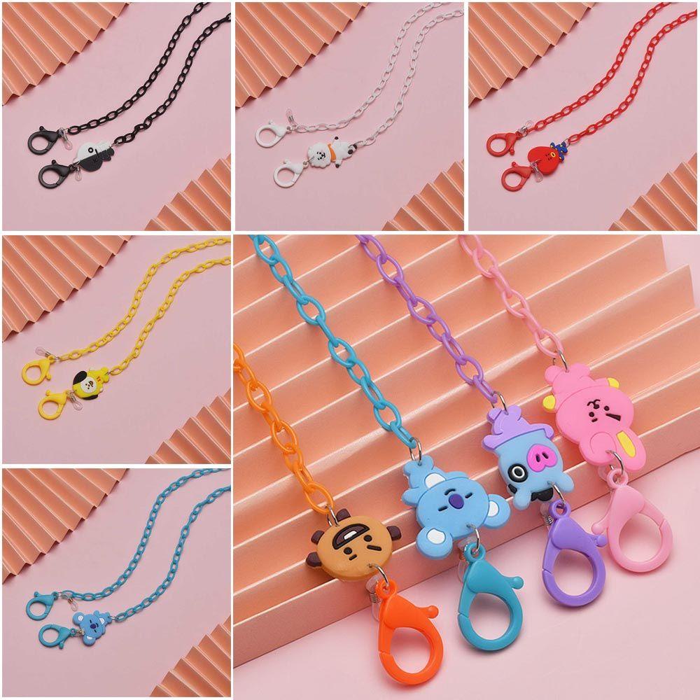 Lily Lanyard Akrilik Penggunaan Ganda Berwarna Rantai &amp; Lanyard Tali Kacamata Rantai Aksesoris Kacamata BT21 Sunglasses Chain