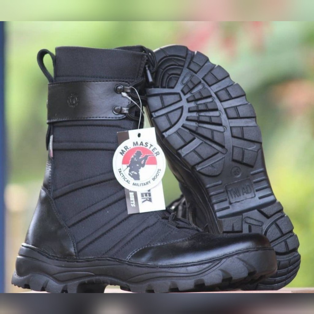 SEPATU PDL NINJA KULIT SAPI ASLI MERK MR MASTER SEPATU PDL DINAS LAPANGAN TNI POLRI SECURITY SATPAM