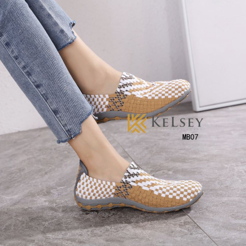 Kelsey Sepatu Rajut /  Sepatu Rajut Slip On  Wanita MB07 Flats Shoes Rajut anyaman