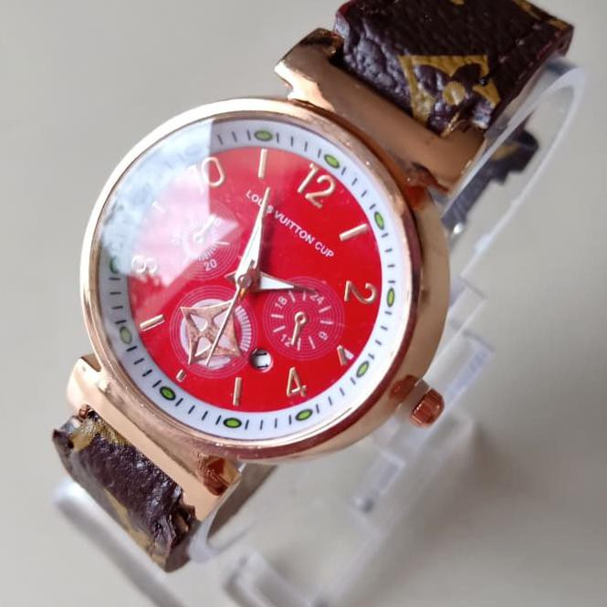 RP45079♈ Jam Tangan wanita LV kulit tanggal aktif