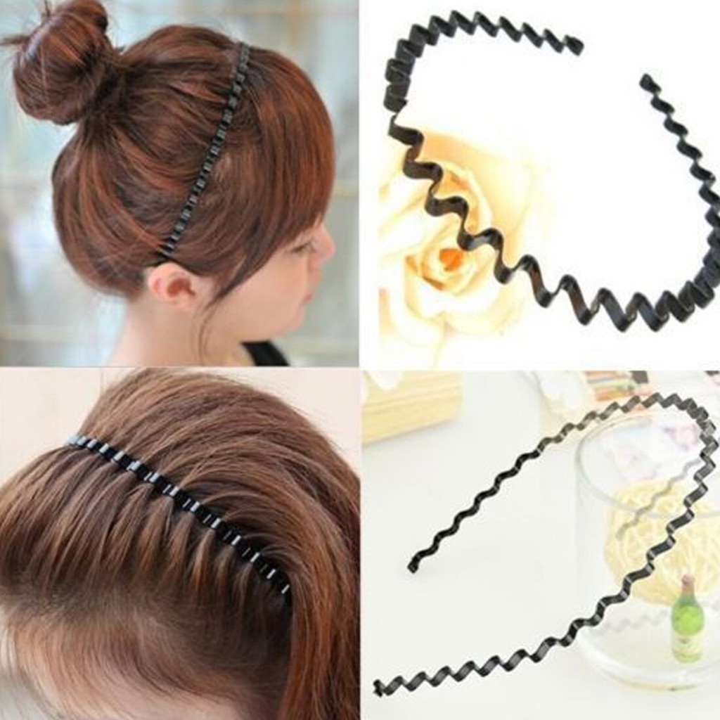 BANDO RAMBUT KOREA GELOMBANG BESI ELASTIS FT12 ZIG ZAG KAWAT BANDANA BENDO