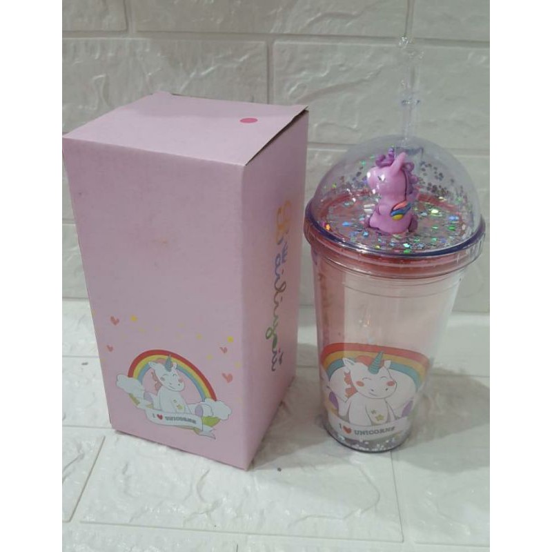 GELAS MINUM KARAKTER UNICORN