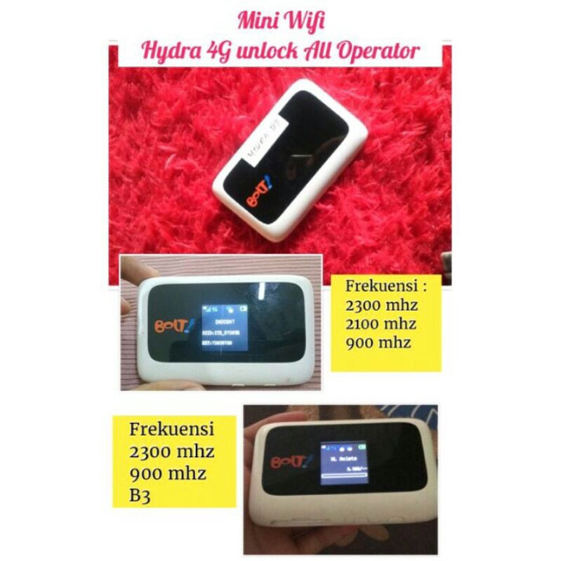 Modem Mifi Wifi 4G All Operator Bolt Hydra Unlock Suport frek B3 (1800)
