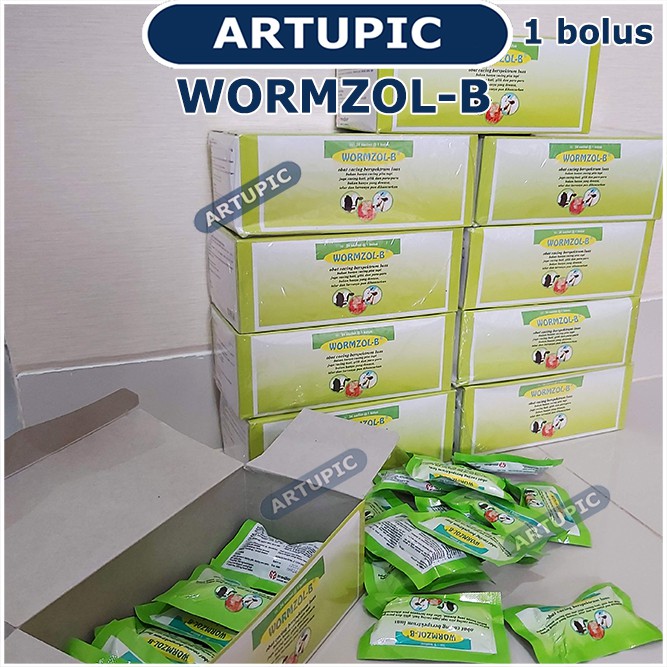 Wormzol Bolus 1 SACHET isi 1 Bolus Obat Cacing Cacingan Pita Sapi Kerbau Kuda Hewan Albendazole