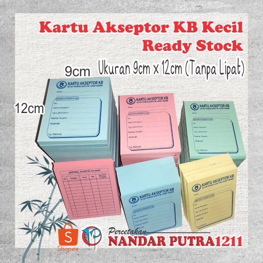 

Kartu Akseptor KB Kecil Ready Stock