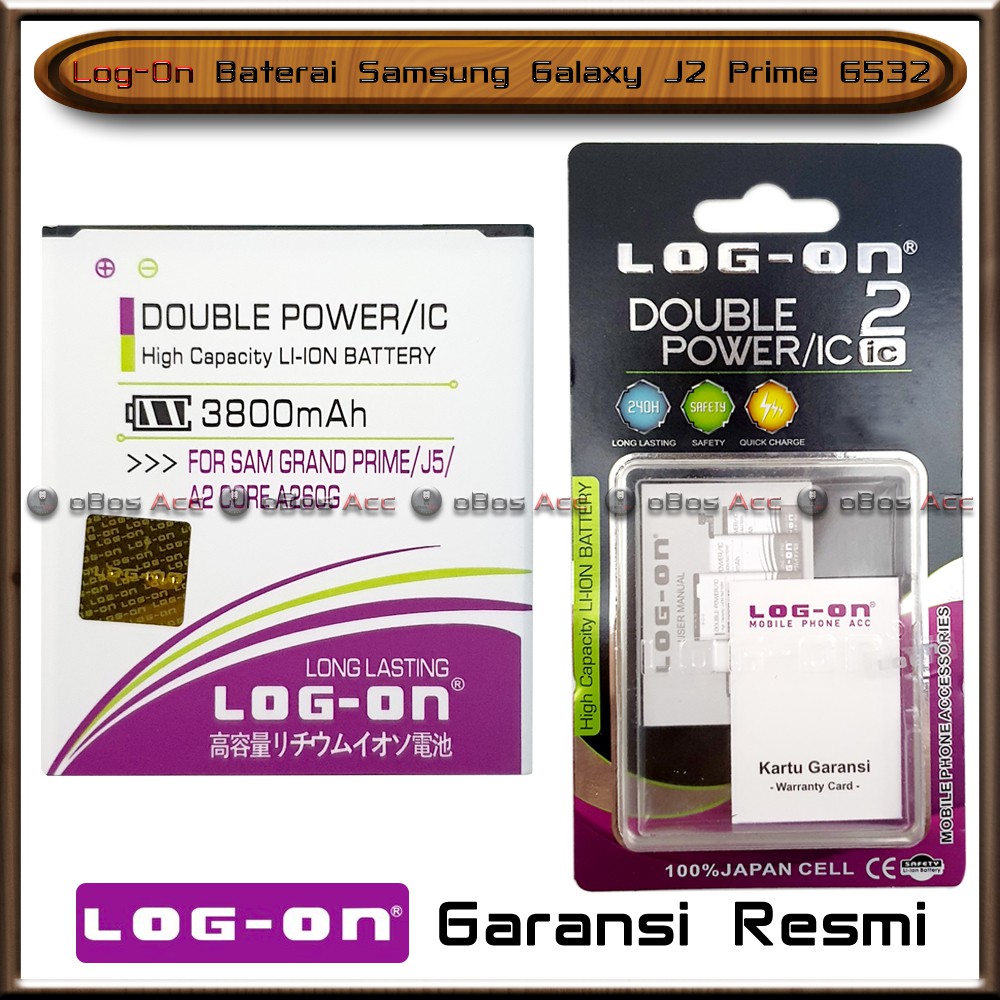 Baterai Log On Samsung Galaxy J2 Prime G532 Double Power