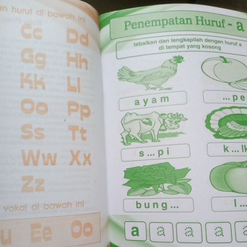 Buku Paud Mengenal Dan Pintar Menempatkan Huruf