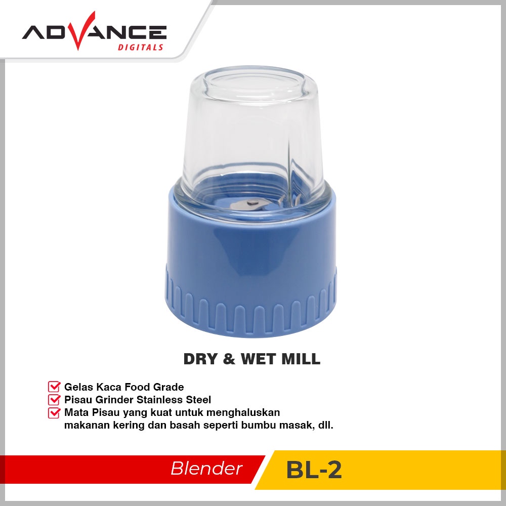 Advance Blender 1.25L MultiFungsi 2in1 Mixer 300W Food Masher BL2 Ready Stock